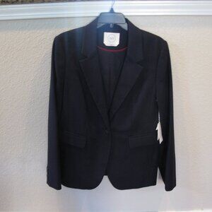 1901 Blazer Jacket Women's Size 12 Navy Blue 2-Button Cotton Stretch NWT